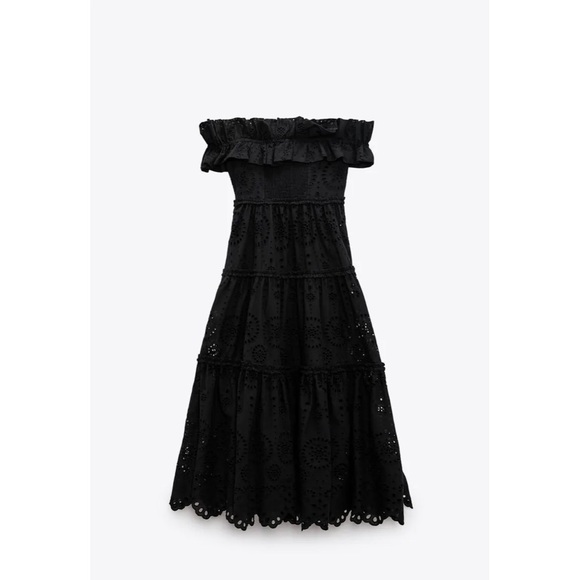 ZARA EMBROIDERED MIDI DRESS - Picture 5 of 7